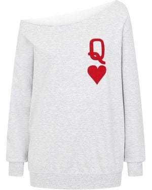 James Steward Queen Of Hearts Oversized Jumper - White
