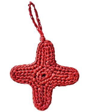 Zanatany Concepts Star Raffia Keyring - Red