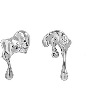 Janus Edinburgh Sterling Mealt Water Drip Liquid Studs Earrings - Metallic