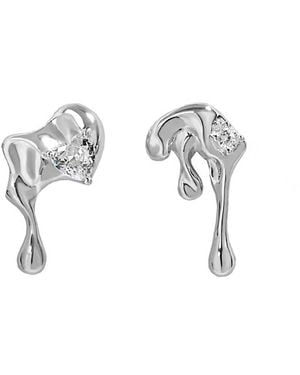 Janus Edinburgh Sterling Mealt Water Drip Liquid Studs Earrings - Metallic