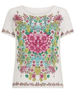 Conquista Floral Sleeveless Top - White