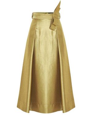 Exquise Belted Midi Skirt – Light - Yellow