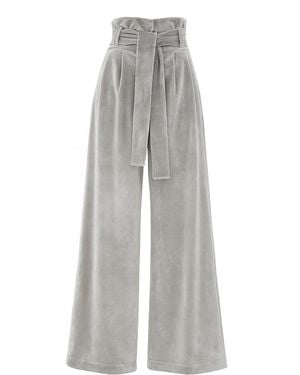 Julia Allert Velvet High Waist Pants - Gray