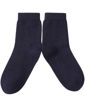 Soft Strokes Silk Cashmere Quarter-Length Socks Set Of Two - Blue