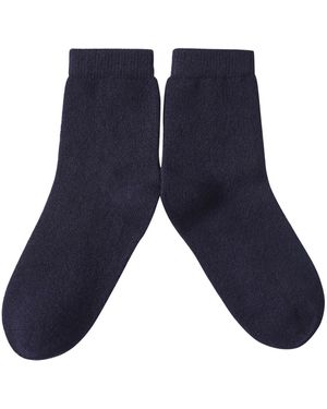 Soft Strokes Silk Cashmere Quarter-Length Socks Set Of Two - Blue