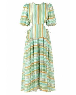 We Are Kindred 【Last Chance】Kamil Puff Sleeve Midi Dress - Green