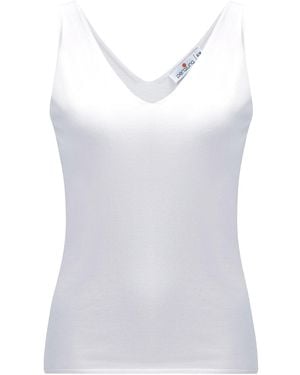 Peraluna Ruby Top V-Neck Fine Knit Tank Top - White