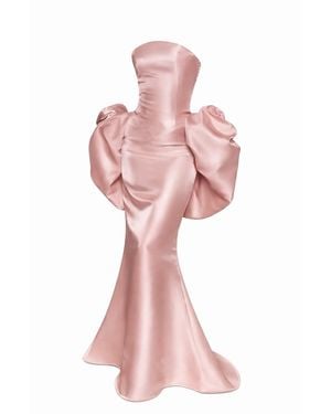 Moda Glam Valentina Strapless Corset Gown- Rose Quartz - Pink