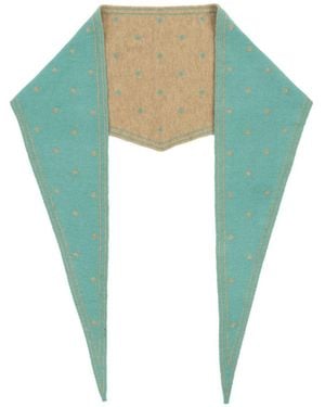 Saachi Polka Dot Triangle Light Scarf - Green