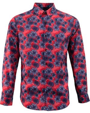 lords of harlech Morris Italian Floral Shirt - Red