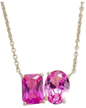 Juvetti Buchon Necklace Set With Sapphire - Pink