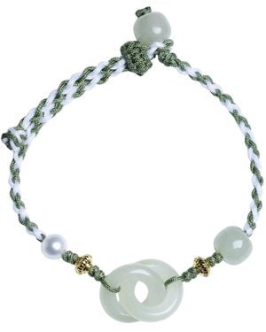 seree Baby Peace Buckle Jade Interlocking Hoop Bracelet Anklet - Metallic