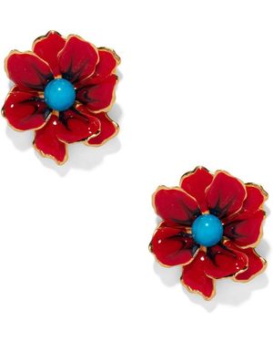 The Pink Reef Small Ruby Jewel Box Earring - Red