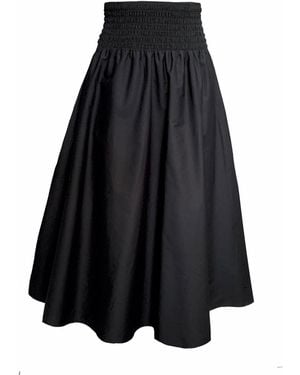 Frock Tales Orchid Midi Skirt With Pockets - Black