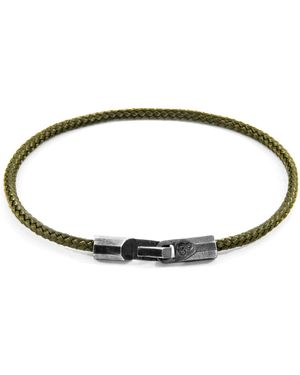 Anchor and Crew Khaki Talbot & Rope Bracelet - Metallic