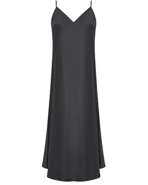 Avenue 8 Silk Lace Midi Slip Dress - Black