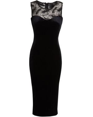 Sarvin Velvet Bodycon Dress - Black