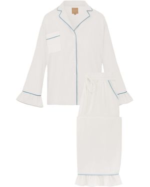 Carolina Benoit Something Bridal Bamboo Luxury Pyjama Set - White