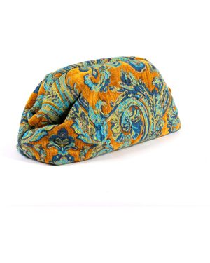 SJW BAGS LONDON Serai Paisley Clutch Saffron - Multicolour