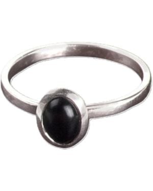 The Jewellery Store London Oval Onyx Ring - Black