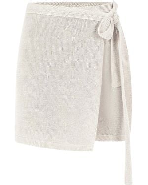 SALANIDA Mare 100% Linen Wrap Skirt - White