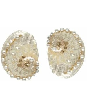 La Maison Gisel B. Lili Shell Earrings – Natural Seashells & Cultured Pearls - White