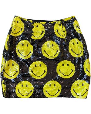 Any Old Iron Smiley Reversible Sequin Skirt - Yellow