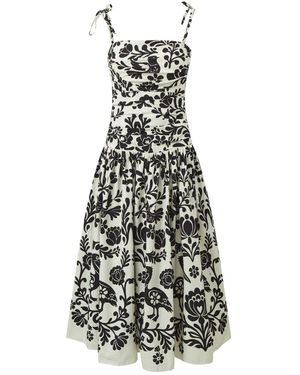Pecanpepperpelican Shadow Garden Maxi Dress - White