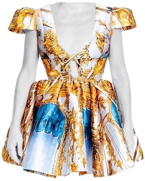 Maxjenny Puffarm Mini Dress - Blue