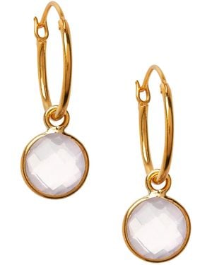 Goddess Charms Rose Quartz Power Stone Earrings - Metallic