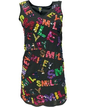 Any Old Iron Smiley Hand-Beaded Dress - Black