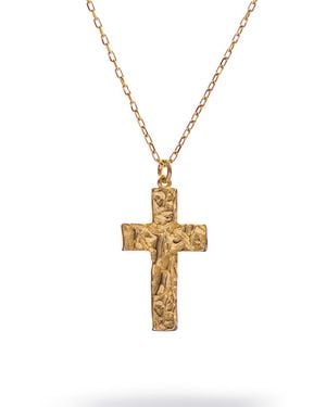 Ebru Jewelry Divine Faith Minimalist Cross Necklace - Metallic