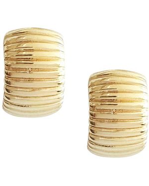 Maison De Gala Ribbed Dome Huggie Hoop Earrings - Metallic