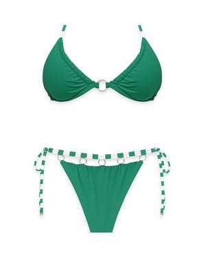 Live Kolibri String Bikini Set With Metal Detail - Green