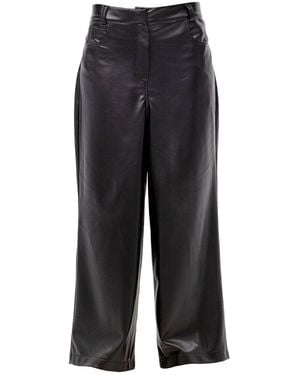 Maison Bogomil Wide Leg Faux Leather Trousers - Grey
