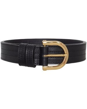 BeltBe Arch Metal Buckle Leather Belt - Black