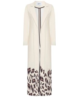 Roqaia Fashion House Leopard Kaftan - White