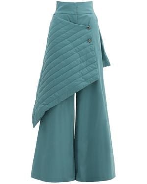 Julia Allert Vintage Wool Blend Quilted Pants - Blue