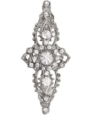 Caramel Vintage Jewellery Plated Crystal Cross Brooch - Metallic