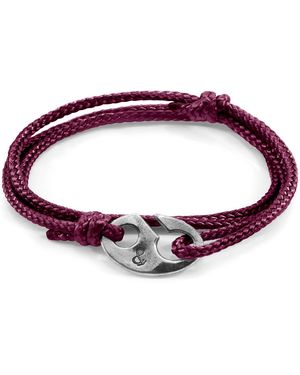 Anchor and Crew Aubergine Windsor & Rope Bracelet - Purple