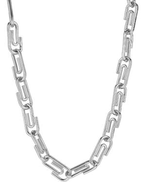 Mejoma Paperclip Chain Designer Necklace - Metallic