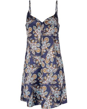 Oh!Zuza Neutrals Silk Slip Nightdress - Blue
