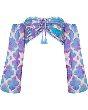 Sophia Alexia Orchid Paradise Fiji Top - Blue
