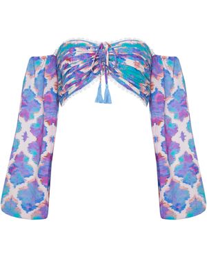 Sophia Alexia Orchid Paradise Fiji Top - Blue