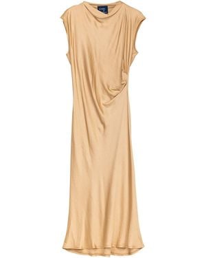 Tantra Spain Sl Satin Maxi Draped Effect Dress - Natural