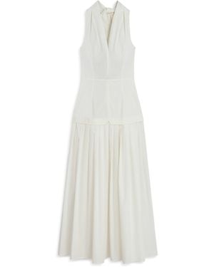 Nocturne Backless Halter Neck Midi Dress – Off - White