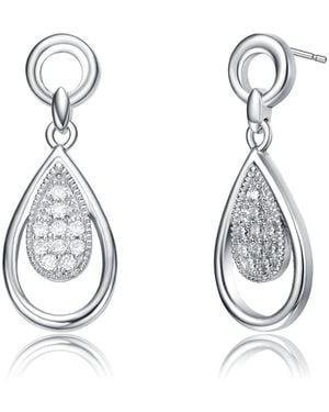 Genevive Jewelry Stunning Plated With Clear Cubic Zirconia Pear Drop Earrings - Metallic