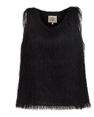 Julia Allert Fringe Sleeveless Top – - Black
