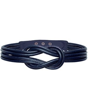 BeltBe Knot Leather Belt - Blue