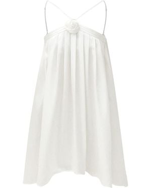 NUAJE NUAJE Lily Rosette Silk Mini Dress - White